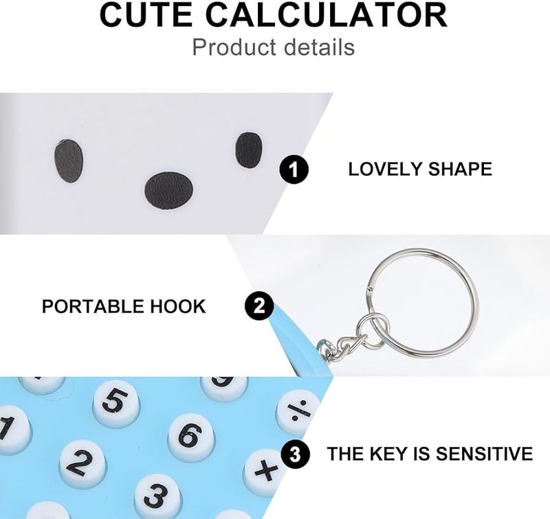 Mini Pocket Size Electronic Calculator Portable Blue for Students School Office - Image 3